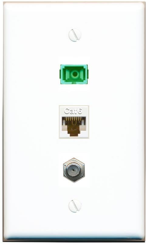 Placca A Muro Riteav 1 Porta BNC + 1 Porta Ethernet CAT6 Gialla, Con Staffa Di Montaggio A Bassa Tensione Inclusa - 2