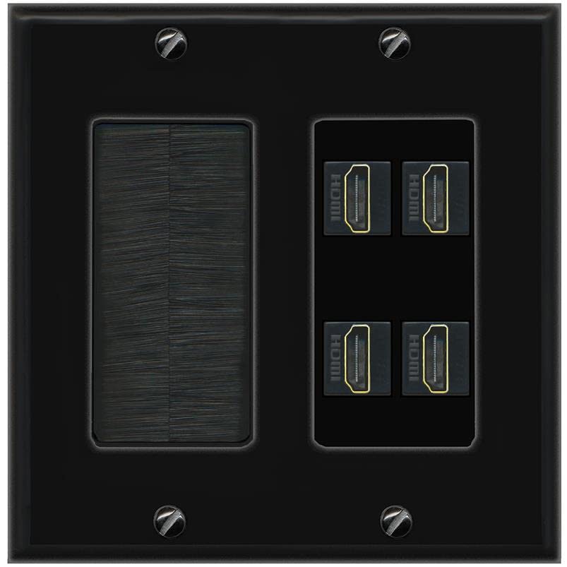 Aazon.co: RiteAV - 1 Cat6 Black Ethernet And 1 HDI Port Wall Plate - View #3