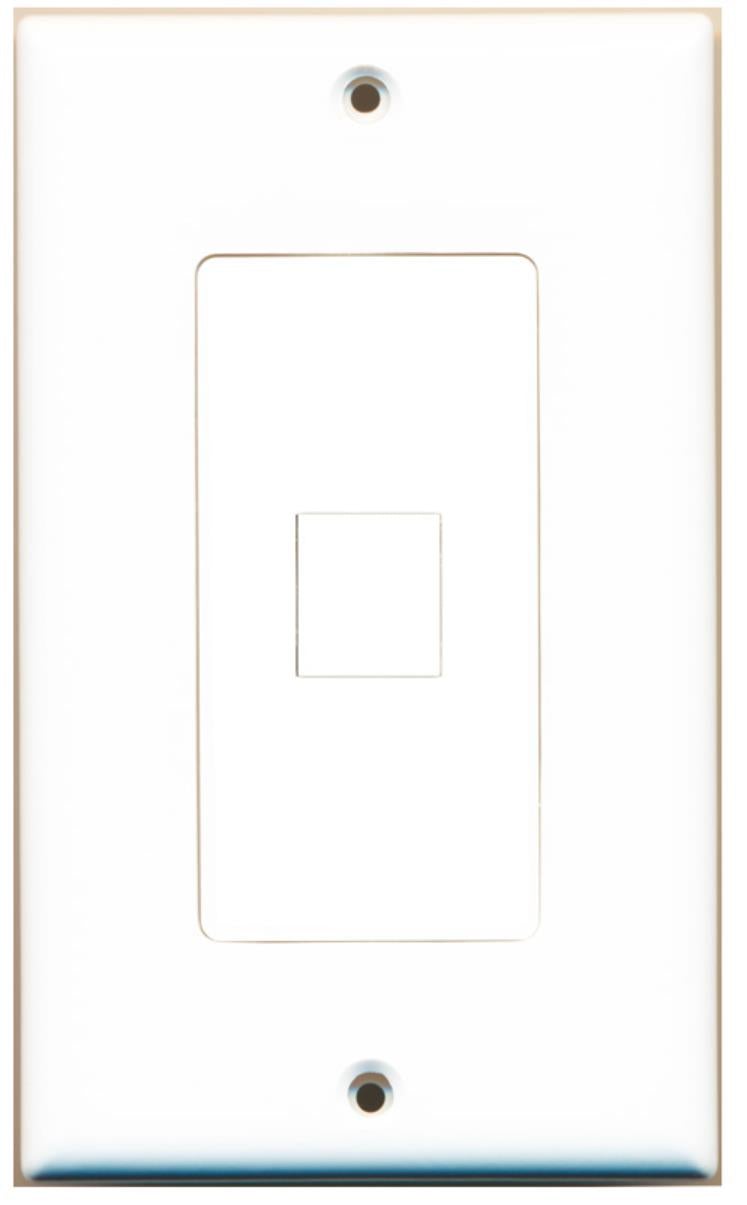 DecorZ Custom Wall Plate White with 1 Keystone Port