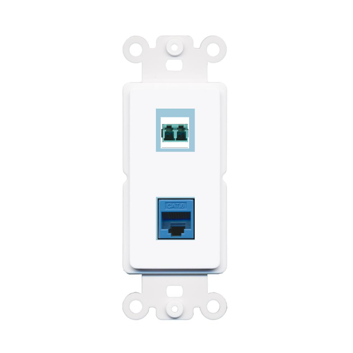 2 Port Custom Keystone Wall Plate DecorZ Rocker White