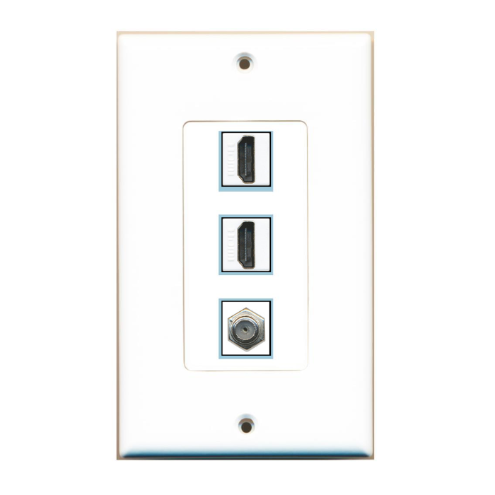 3 Port Custom Keystone Wall Plate DecorZ White