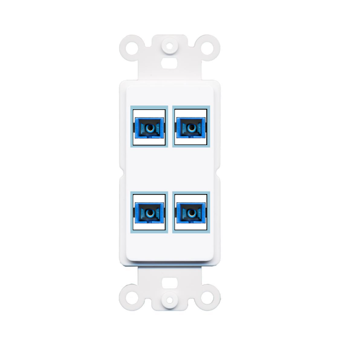 4 Port Custom Keystone Wall Plate DecorZ Rocker White