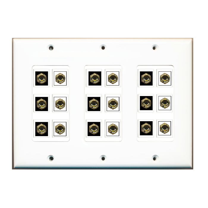 Custom Wall Plate White with up to 18 Keystone Ports