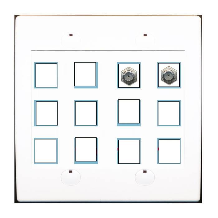 Custom Wall Plate White with up to 12 Keystone Ports