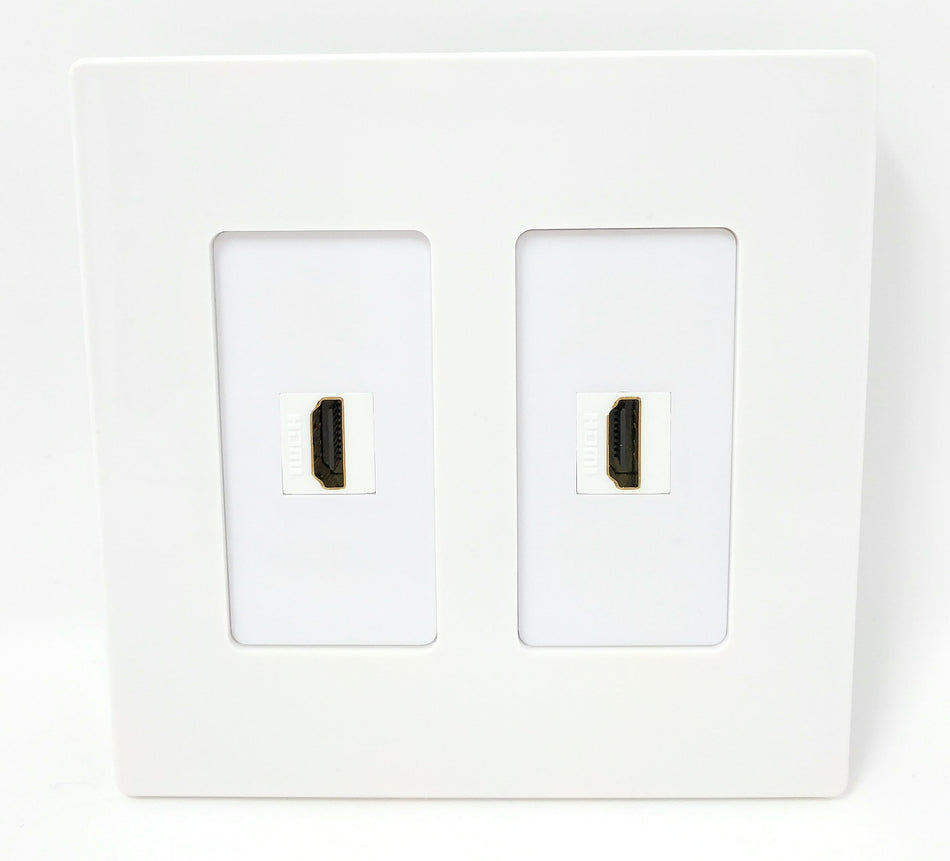 RiteAV - 2 Port HDMI - Dual Gang Screwless Wall Plate - White