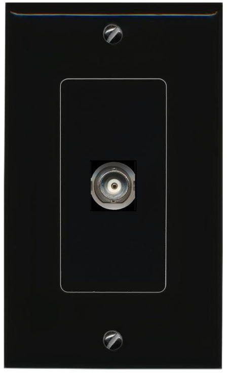 RiteAV 1 Port BNC Female-Female Decorative Wall Face Plate [Black]
