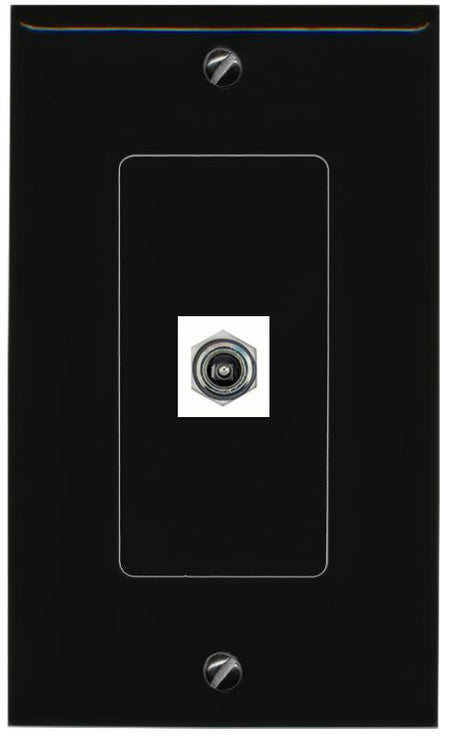 RiteAV 1 Port DC-POWER Female-Female Decorative Wall Face Plate [Black]
