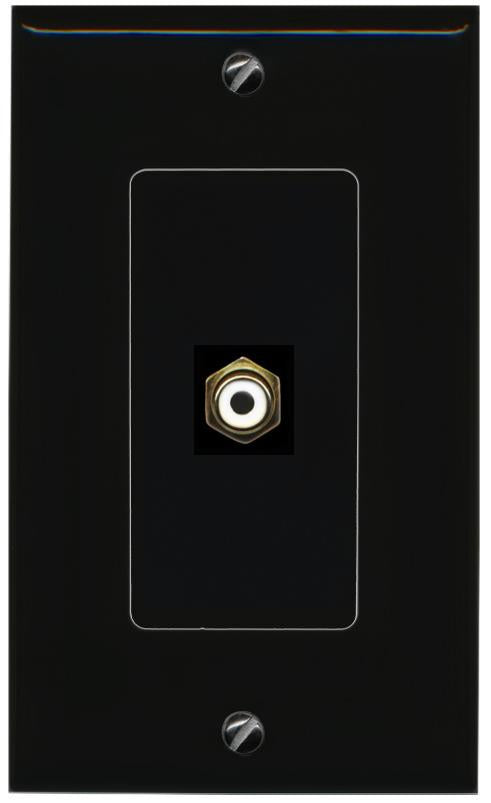 RiteAV 1 Port RCA-WHITE Female-Female Decorative Wall Face Plate [Black]