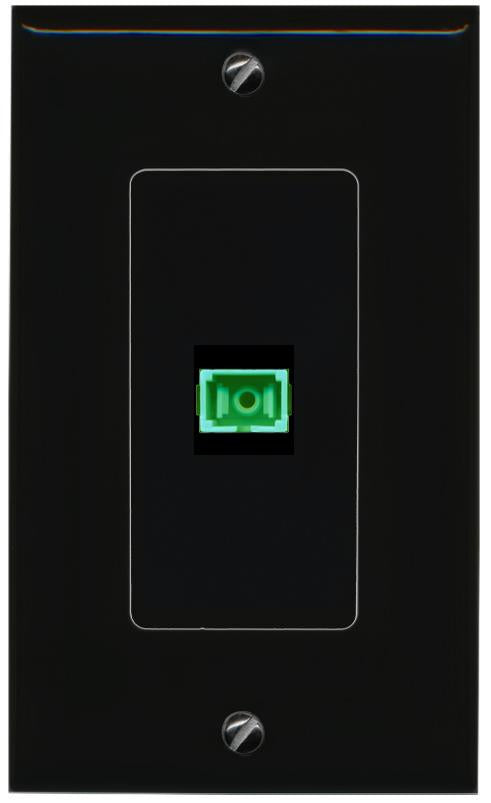 RiteAV 1 Port SC-APC-SX Female-Female Decorative Wall Face Plate [Black]