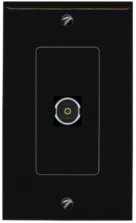 RiteAV 1 Port TOSLINK Female-Female Decorative Wall Face Plate [Black]