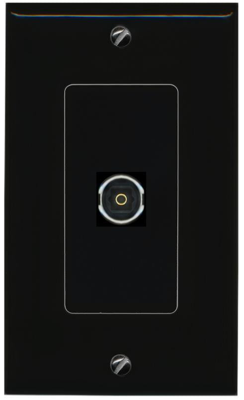 RiteAV 1 Port TOSLINK Female-Female Decorative Wall Face Plate [Black]