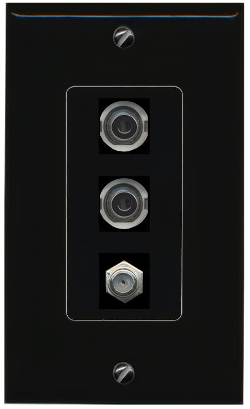 2 3.5mm COAX Wall Plate [Black]