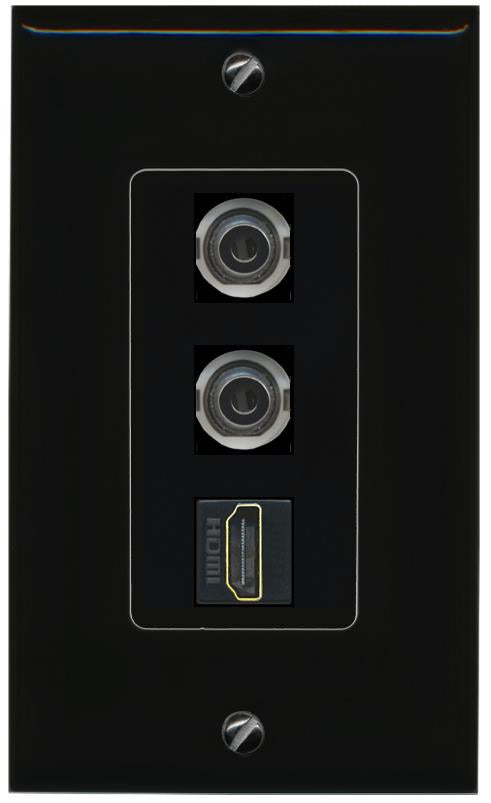 2 3.5mm HDMI Wall Plate [Black]