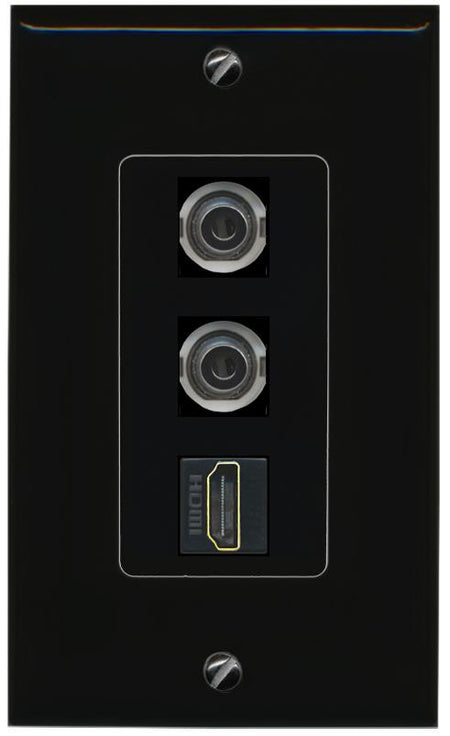 2 3.5mm HDMI Wall Plate [Black]