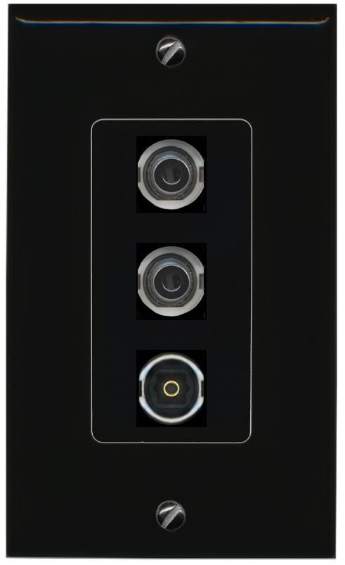 2 3.5mm TOSLINK Wall Plate [Black]