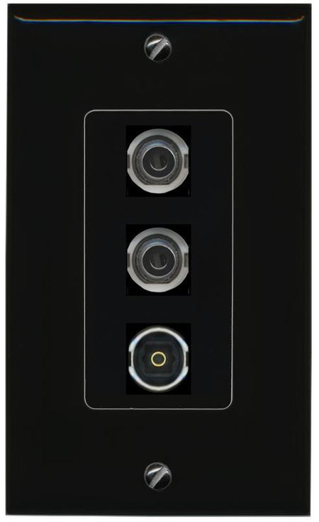 2 3.5mm TOSLINK Wall Plate [Black]