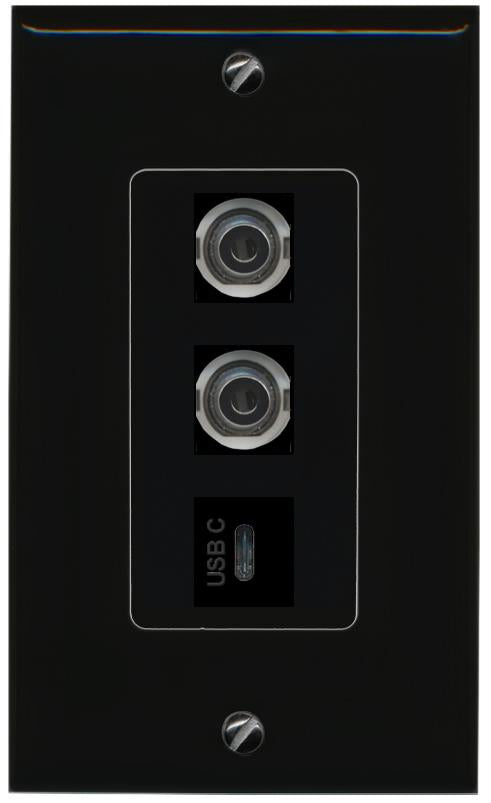 2 3.5mm USBC Wall Plate [Black]