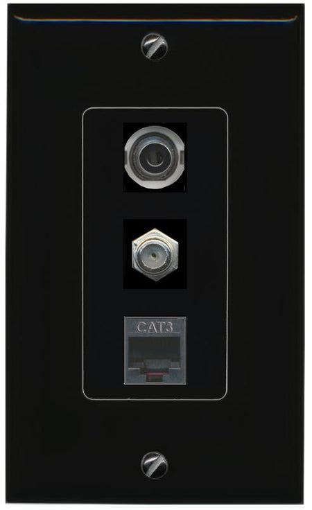 3.5mm COAX PHONE Wall Plate [Black]