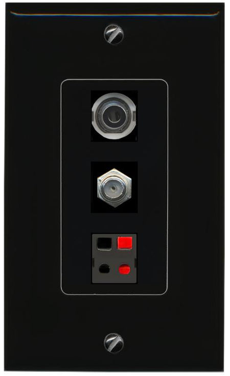 3.5mm COAX SPEAKER Wall Plate [Black]
