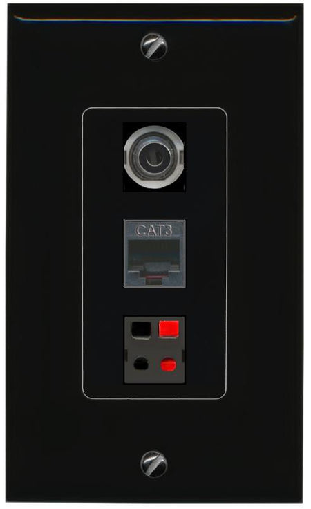 3.5mm PHONE SPEAKER Wall Plate [Black]