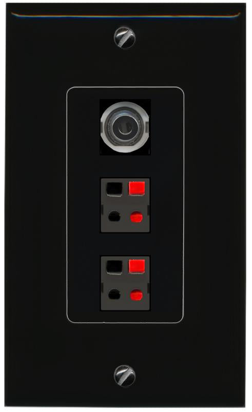 3.5mm 2 SPEAKER Wall Plate [Black]