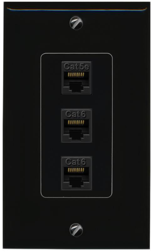CAT5E-WHITE 2 CAT6 Wall Plate [Black]