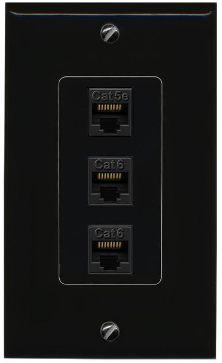 CAT5E-WHITE 2 CAT6 Wall Plate [Black]