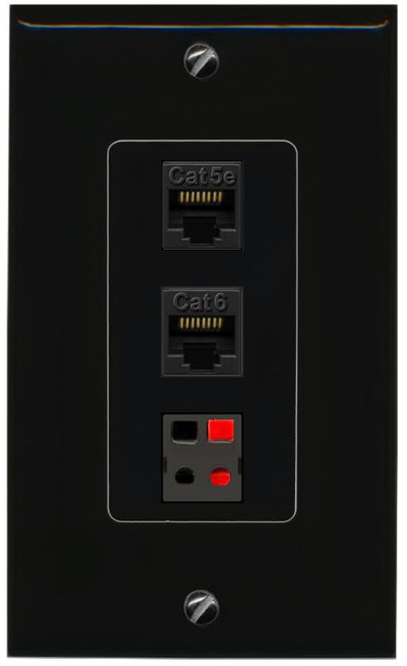 CAT5E-WHITE CAT6 SPEAKER Wall Plate [Black]