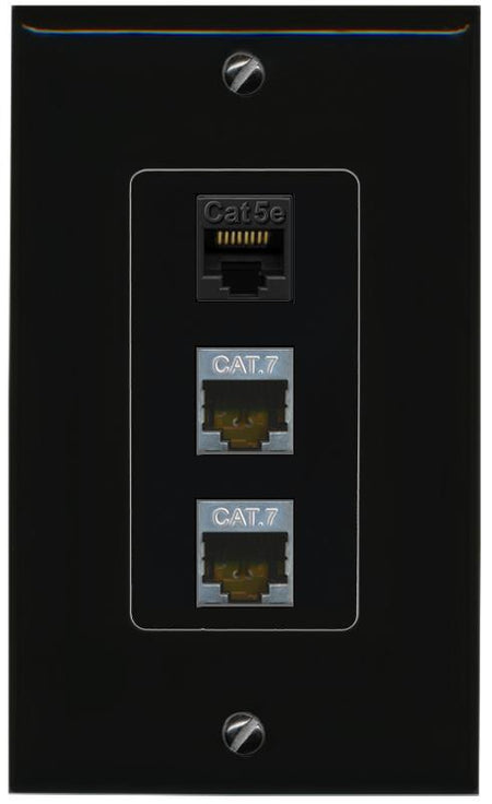 CAT5E-WHITE 2 CAT7 Wall Plate [Black]