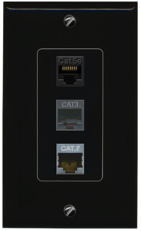 CAT5E-WHITE CAT7 PHONE Wall Plate [Black]