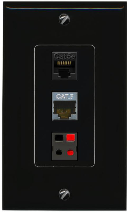 CAT5E-WHITE CAT7 SPEAKER Wall Plate [Black]