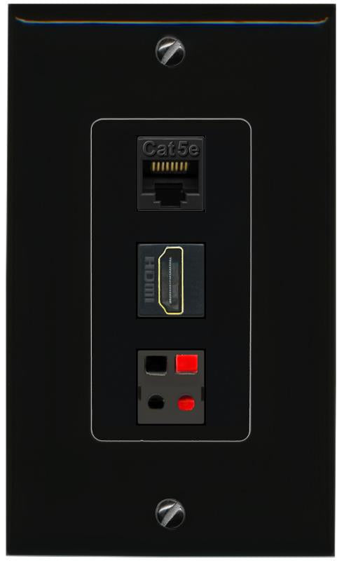 CAT5E-WHITE HDMI SPEAKER Wall Plate [Black]
