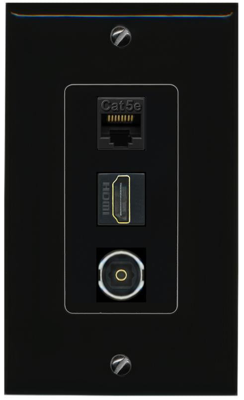 CAT5E-WHITE HDMI TOSLINK Wall Plate [Black]