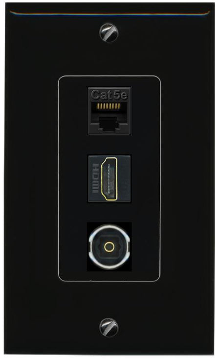 CAT5E-WHITE HDMI TOSLINK Wall Plate [Black]