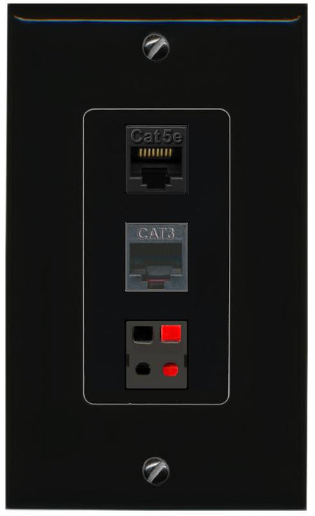 CAT5E-WHITE PHONE SPEAKER Wall Plate [Black]