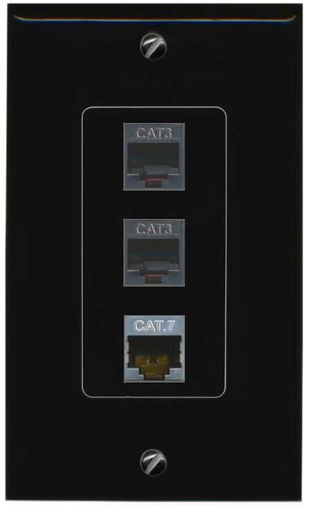 CAT7 2 PHONE Wall Plate [Black]