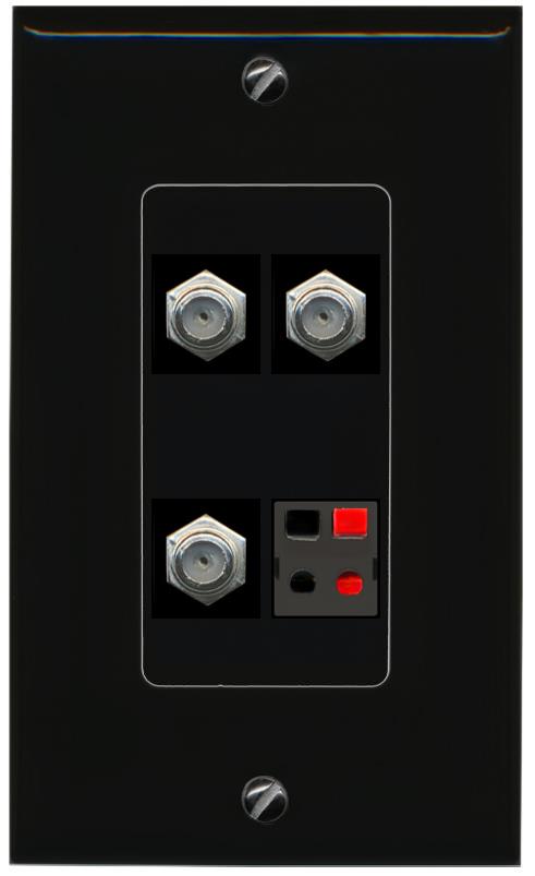 RiteAV 3 COAX SPEAKER Wall Plate Decorative [Black]