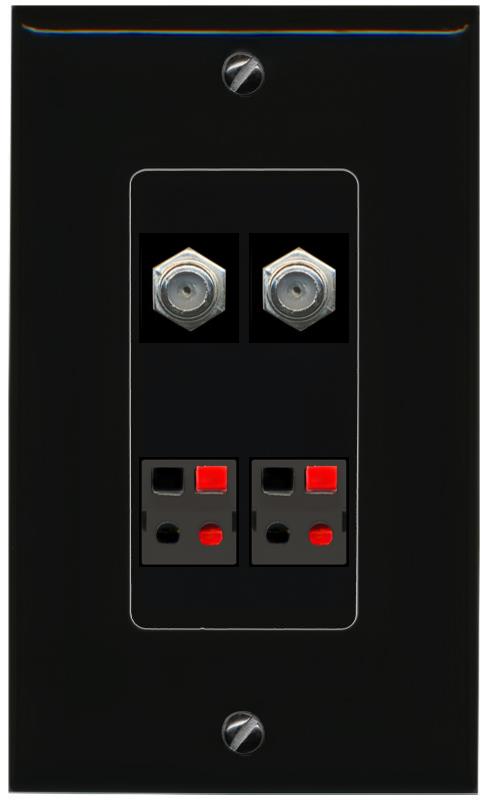 RiteAV 2 COAX 2 SPEAKER Wall Plate Decorative [Black]
