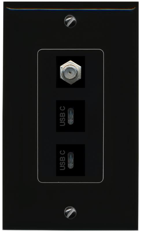 COAX 2 USBC Wall Plate [Black]