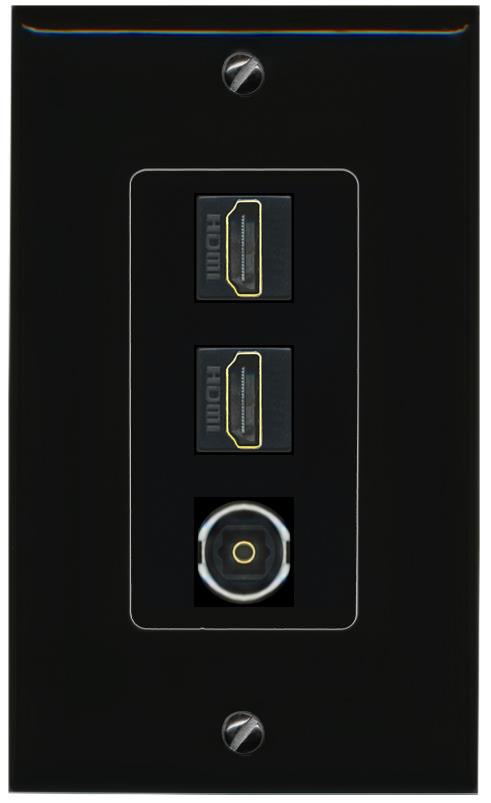 2 HDMI TOSLINK Wall Plate [Black]