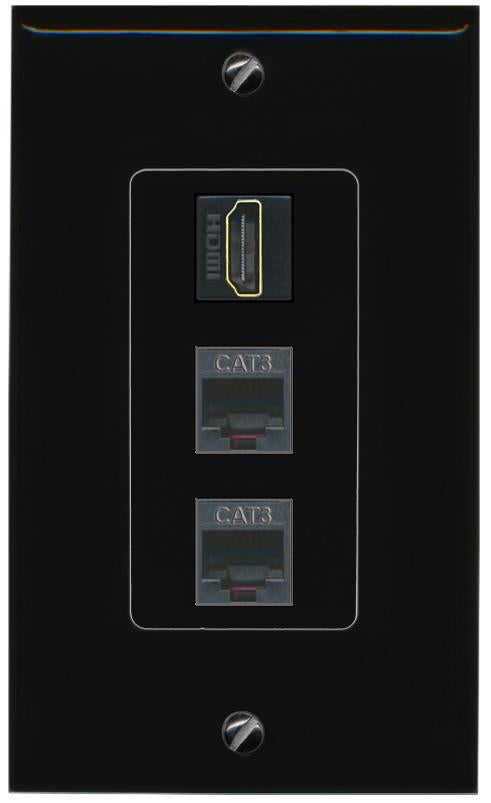 HDMI 2 PHONE Wall Plate [Black]