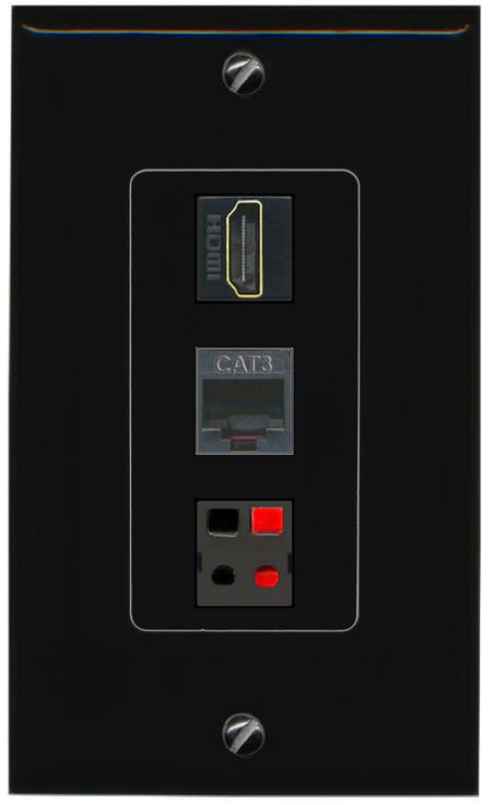 HDMI PHONE SPEAKER Wall Plate [Black]