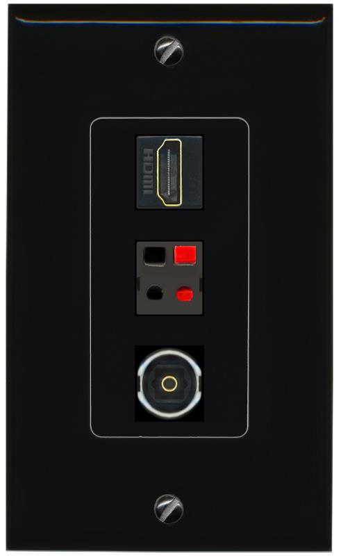 HDMI SPEAKER TOSLINK Wall Plate [Black]