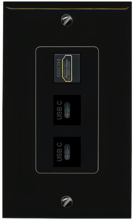 HDMI 2 USBC Wall Plate [Black]
