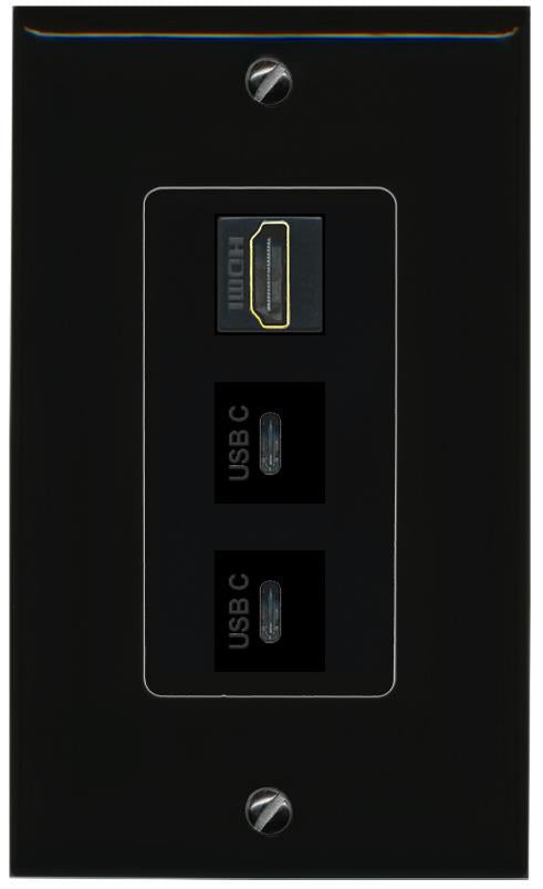 HDMI 2 USBC Wall Plate [Black]