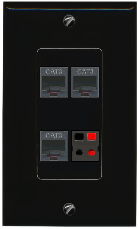 RiteAV 3 PHONE SPEAKER Wall Plate Decorative [Black]