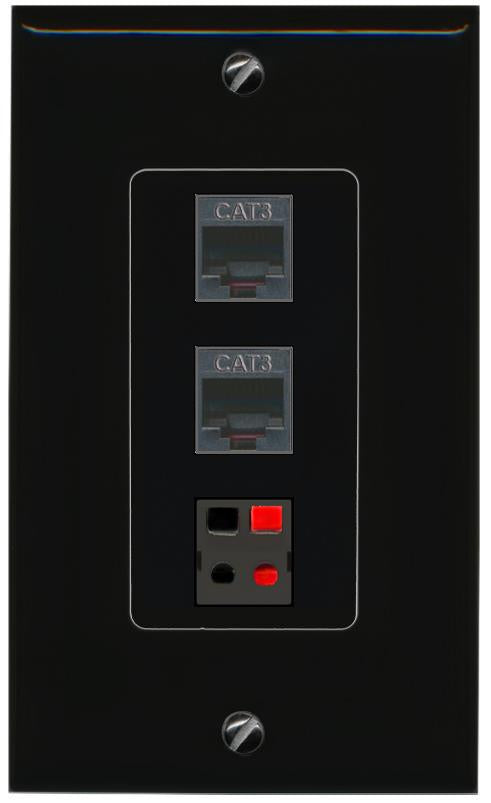 2 PHONE SPEAKER Wall Plate [Black]