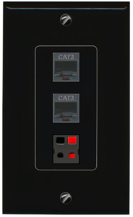 2 PHONE SPEAKER Wall Plate [Black]