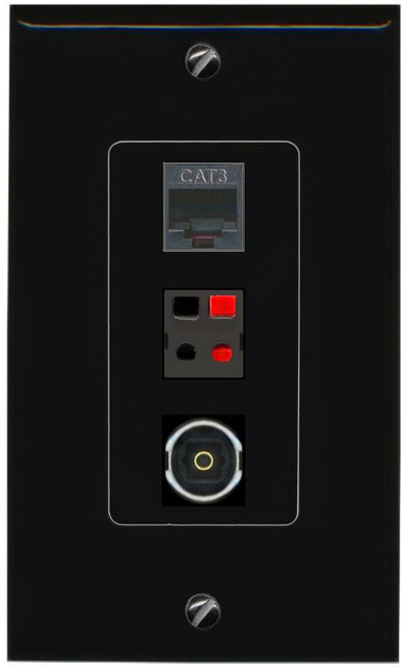 PHONE SPEAKER TOSLINK Wall Plate [Black]