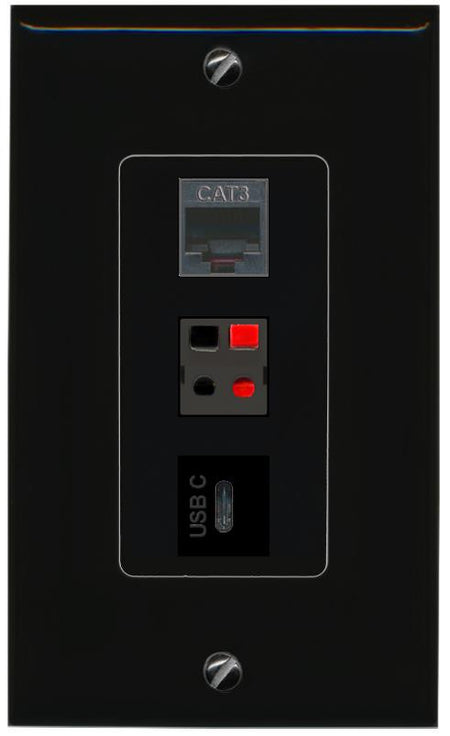 PHONE SPEAKER USBC Wall Plate [Black]